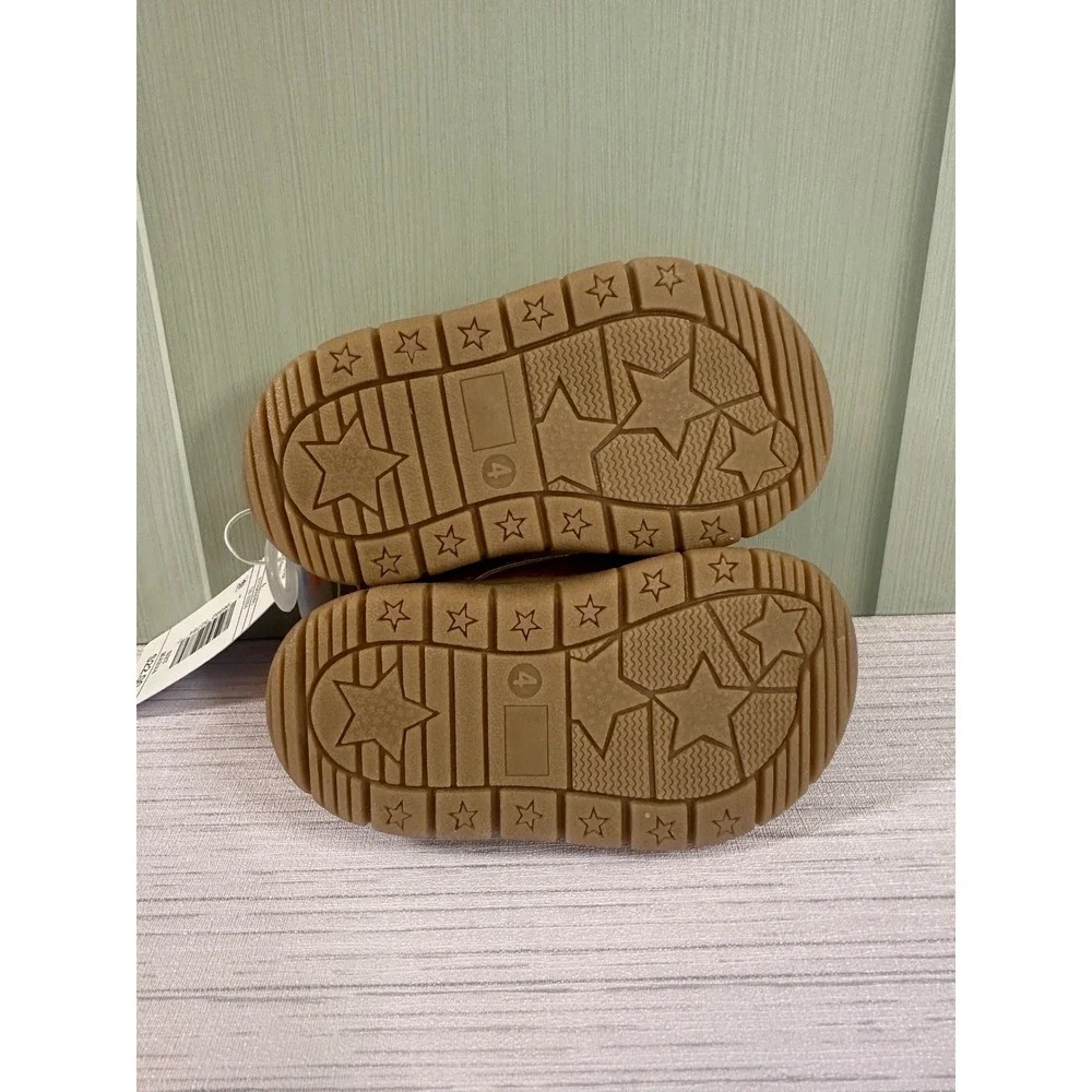 Carters Just One You Size 4 Kyrie-B Tan Faux Leather Chukka Boots Kids NEW